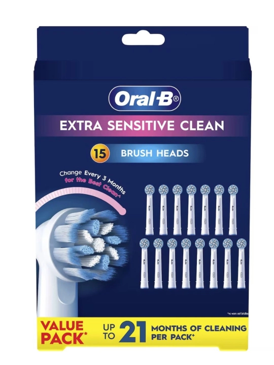Набор насадок для электрической зубной щетки Oral-B Extra Sensitive Clean, 15 шт, мягкие - 