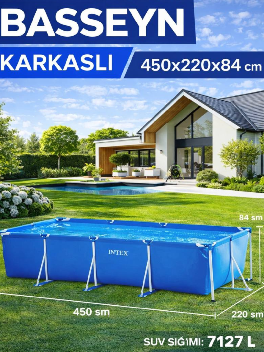 Karkasli basseyn Intex Prism, Metal Frame, tanlovga 1662l-7127 litr hajmli, kattalar uchun - 