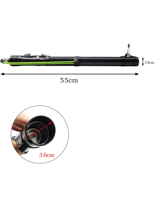 Portativ mini baliq ovlash qarmog‘i, ixcham cho‘ntak fishing rod komplekti