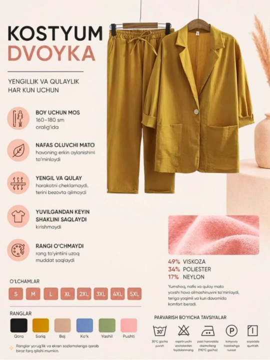Ayollar uchun kostyum dvoyka - 