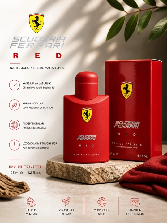 Scuderia Ferrari RED — уникальный и свежий мужской аромат, 100 мл - 