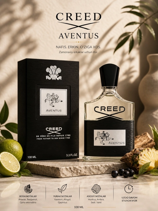 CREED - AVENTUS, элегантный мужской парфюм, 100 мл - 