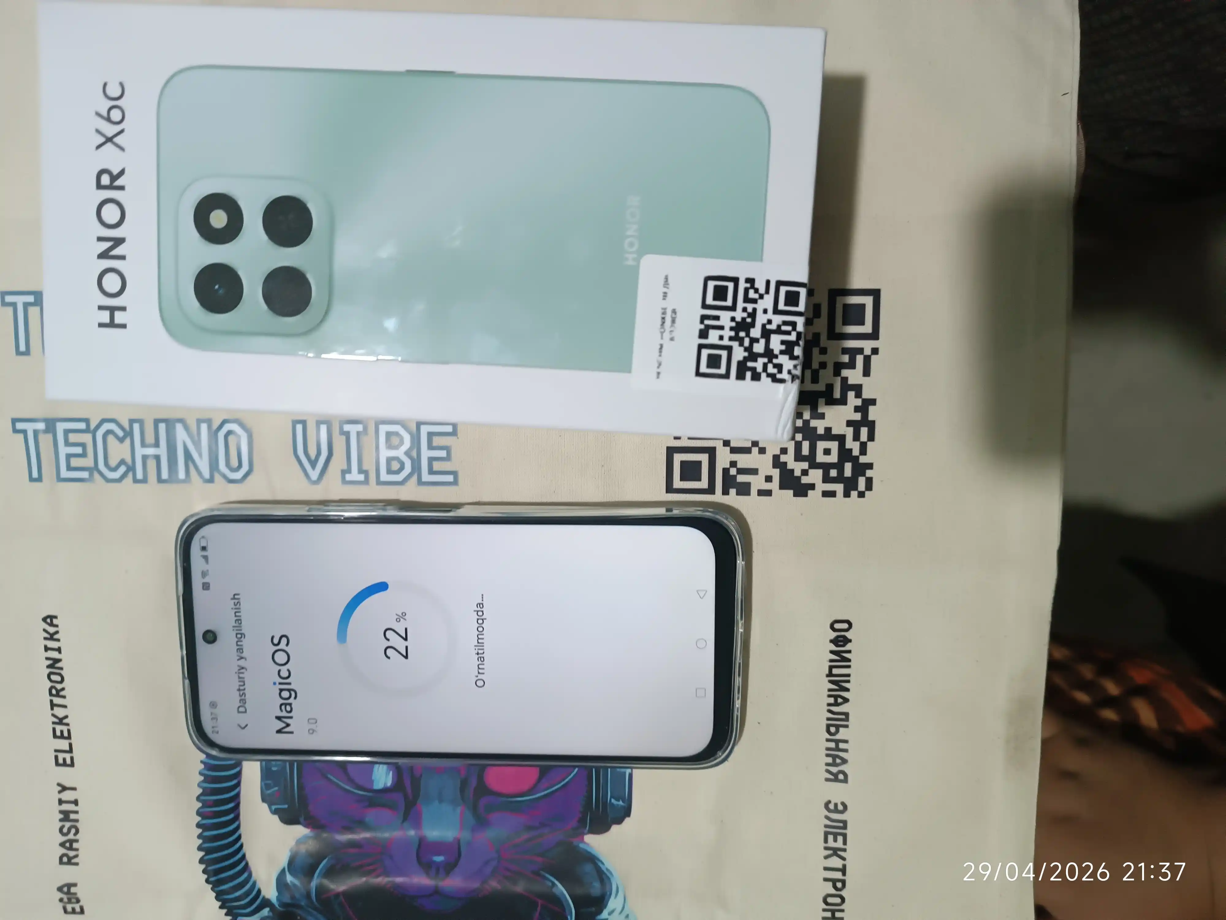 Ударопрочный смартфон HONOR X6c 6/128/256 GB, NFC, AI функции, батарея 5300 мАч