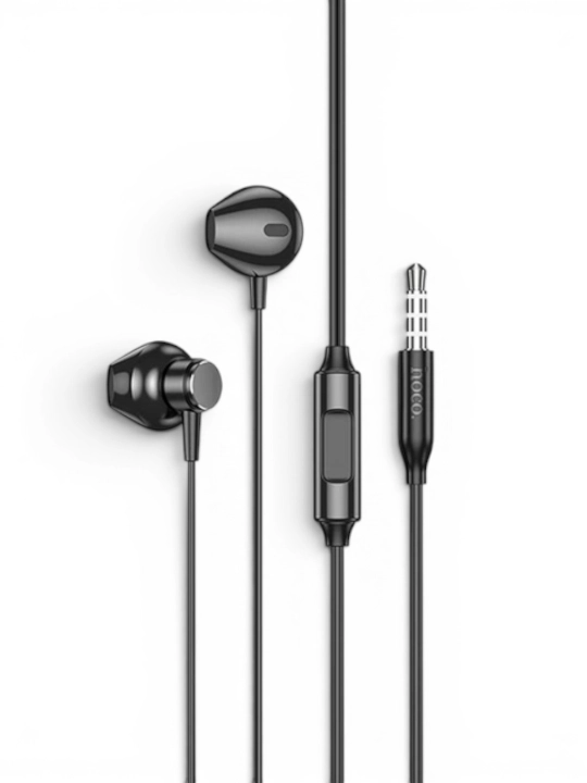 Simli naushnik Hoco M125, 3.5 mm AUX, mikrofon, yarim ichki, 14 mm dinamik, 1.2 m kabel