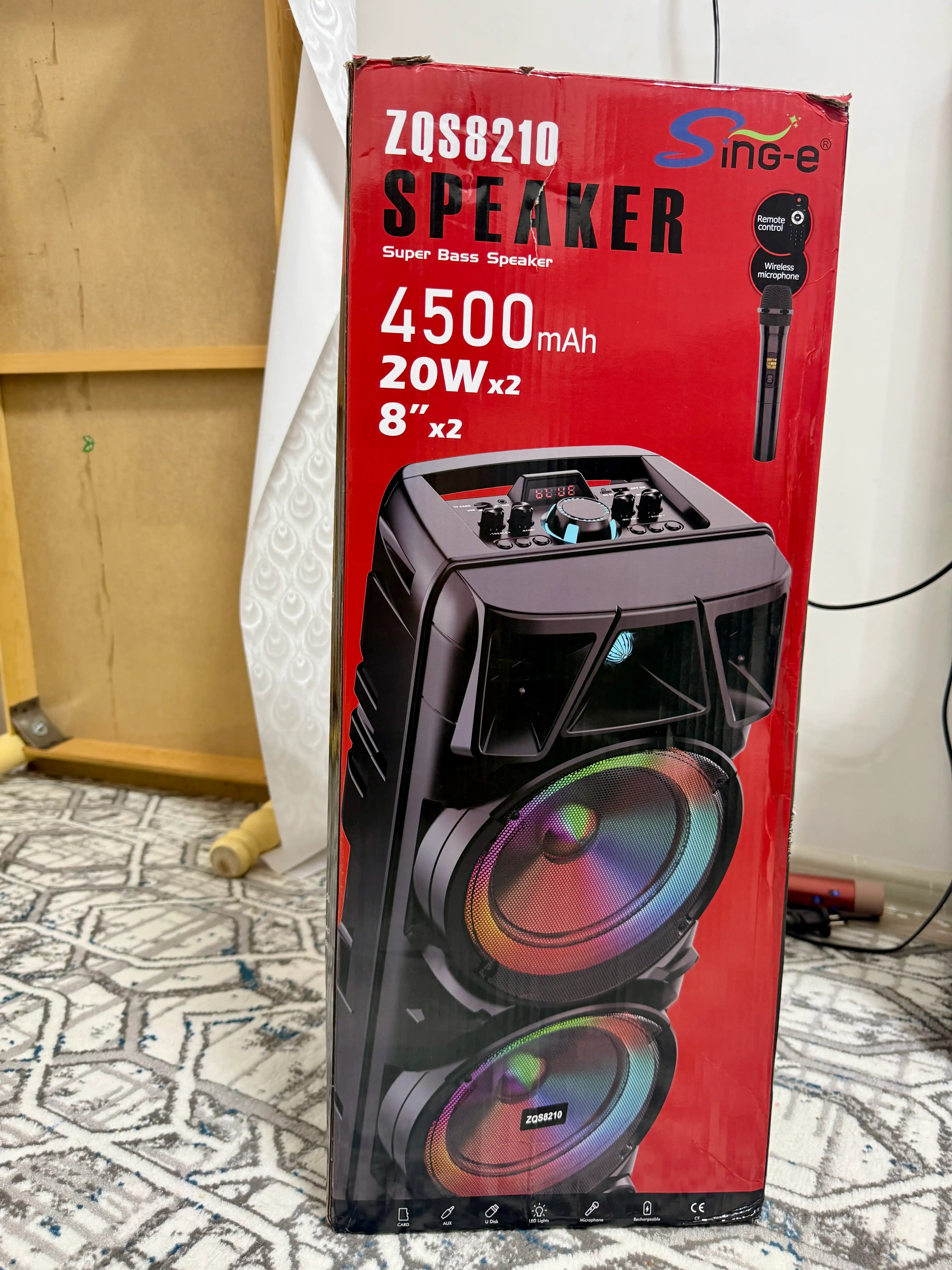 Karaoke uchun mikrofonli FIDGO portativ Bluetooth kolonka