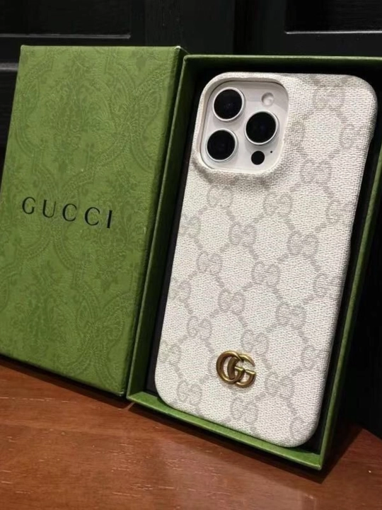 Чехол для iPhone Gucci с фирменным узором GG с коробкой - 