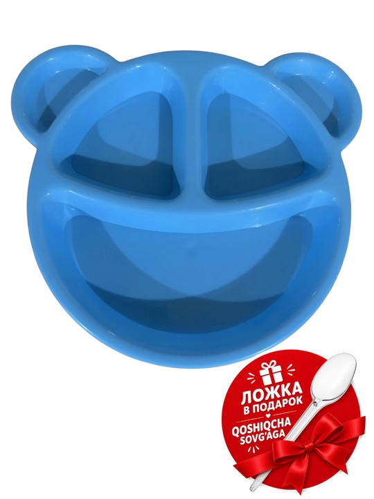 BPA FREE plastikdan tayyorlangan bolalar likopchasi, qo‘shimcha ovqat, kichkintoylar uchun idish-tovoqlar, bo‘tqa va pyure
