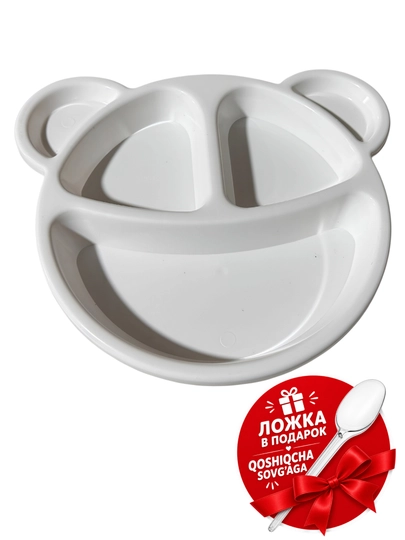 BPA FREE plastikdan tayyorlangan bolalar likopchasi, qo‘shimcha ovqat, kichkintoylar uchun idish-tovoqlar, bo‘tqa va pyure