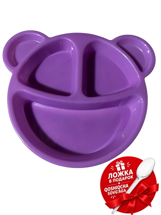 BPA FREE plastikdan tayyorlangan bolalar likopchasi, qo‘shimcha ovqat, kichkintoylar uchun idish-tovoqlar, bo‘tqa va pyure
