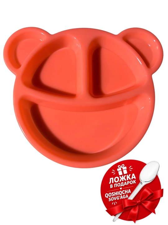 BPA FREE plastikdan tayyorlangan bolalar likopchasi, qo‘shimcha ovqat, kichkintoylar uchun idish-tovoqlar, bo‘tqa va pyure