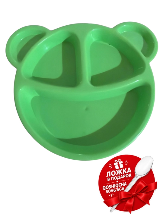 BPA FREE plastikdan tayyorlangan bolalar likopchasi, qo‘shimcha ovqat, kichkintoylar uchun idish-tovoqlar, bo‘tqa va pyure