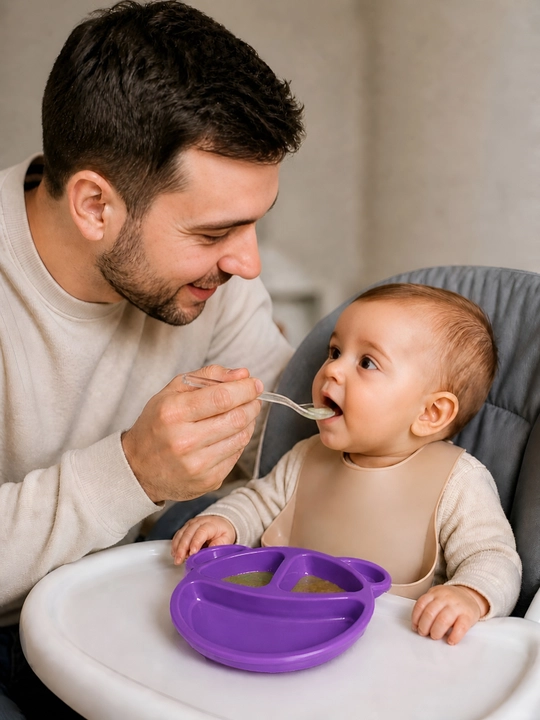 BPA FREE plastikdan tayyorlangan bolalar likopchasi, qo‘shimcha ovqat, kichkintoylar uchun idish-tovoqlar, bo‘tqa va pyure