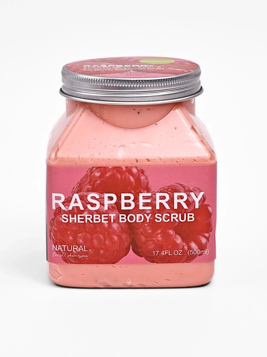 Скраб для лица и тела Wokal Sherbet Body Scrub с экстрактом малины и клубники, 500/350 гр - 