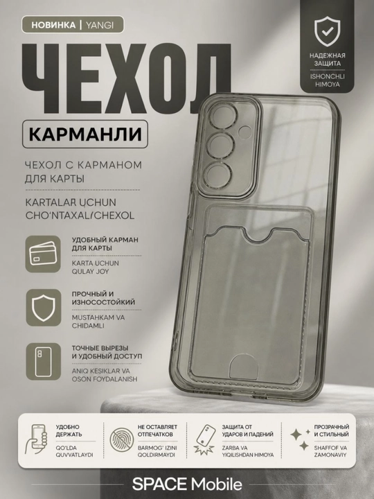 Shaffof telefon g‘ilofi, Samsung SASE kartalari uchun bo‘limli g‘ilof