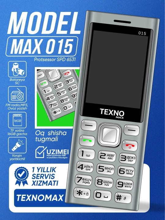 Knopkali telefon Texno Max 015 - 