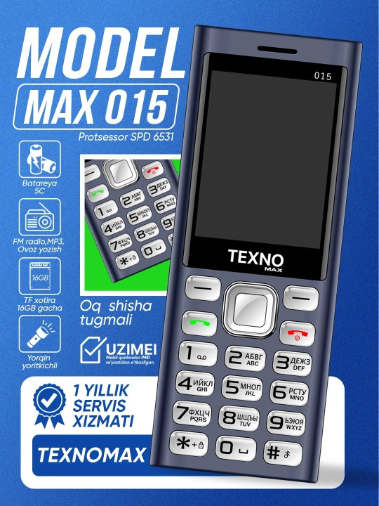 Knopkali telefon Texno Max 015 - 
