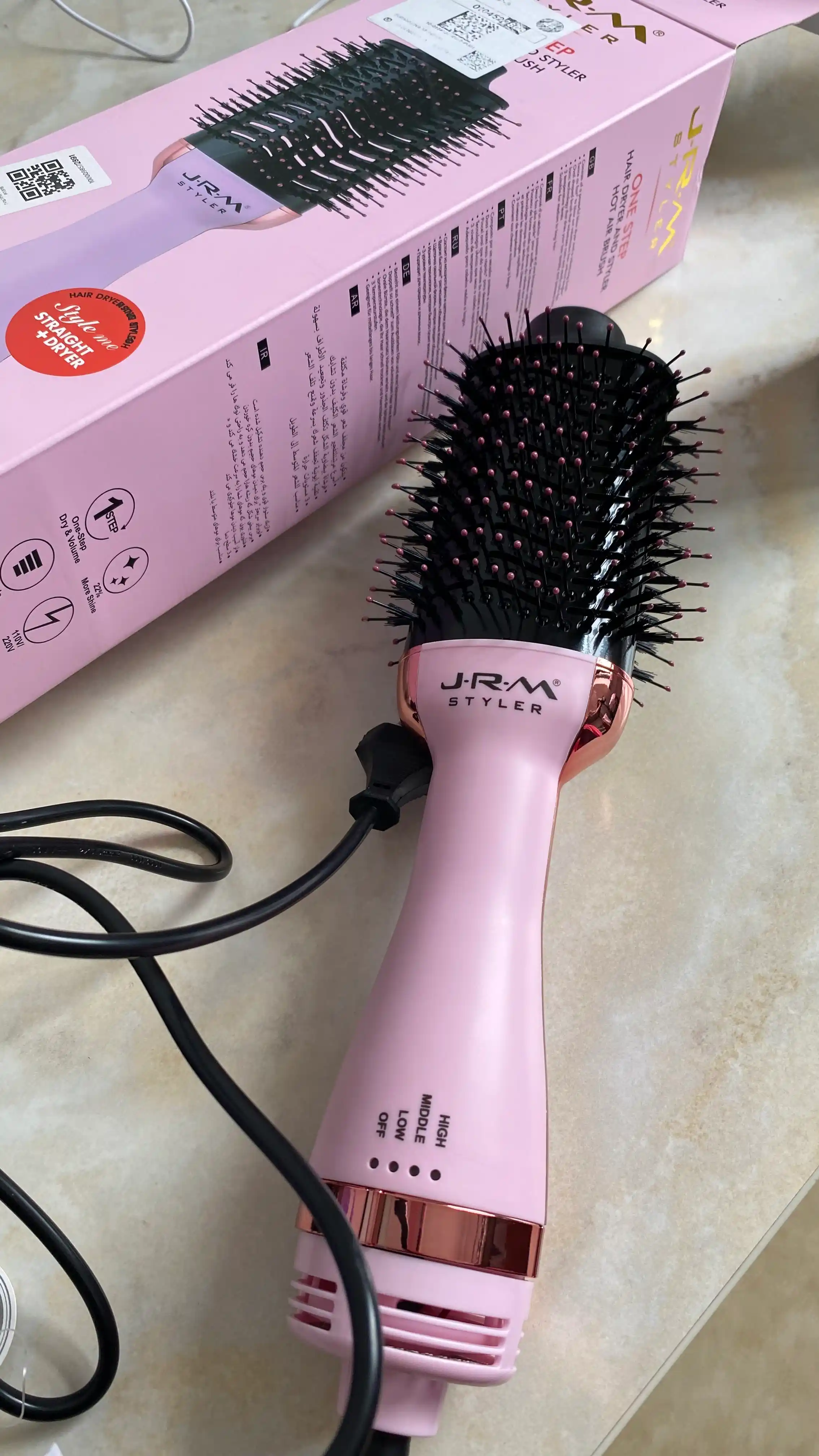 Soch quritish uchun taroq fen, tez soch turmaklash uchun JRM BRUSH, 3 tasi 1 da
