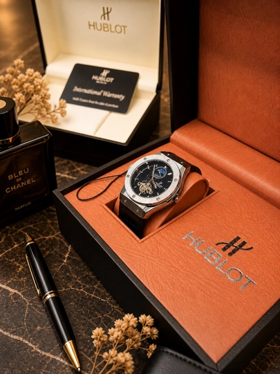 Мужские часы Hublot, автоматические, механические, в подарочной коробке