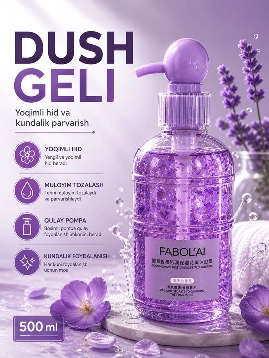 FABOL’AI xushbo‘y dush geli, kundalik foydalanish uchun, 500 ml - 
