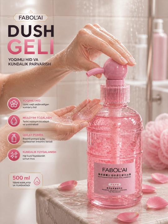 FABOL’AI xushbo‘y dush geli, kundalik foydalanish uchun, 500 ml
