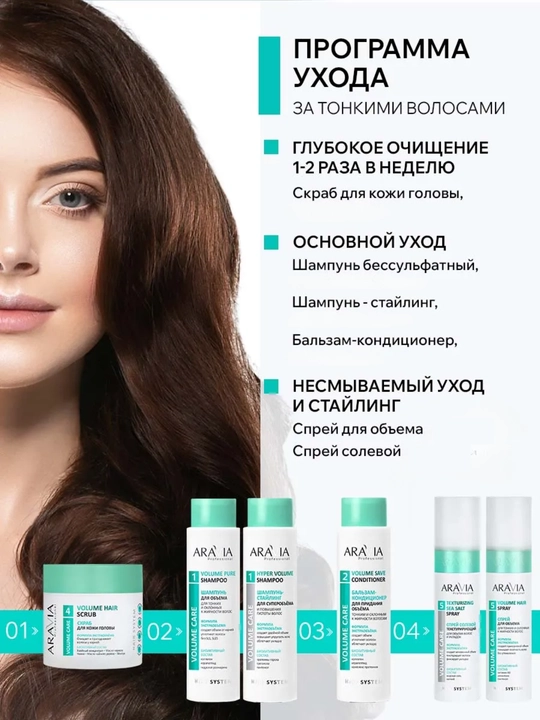 Шампунь для волос ARAVIA сухих, жирных, окрашенных волос, бессульфатный, от перхоти