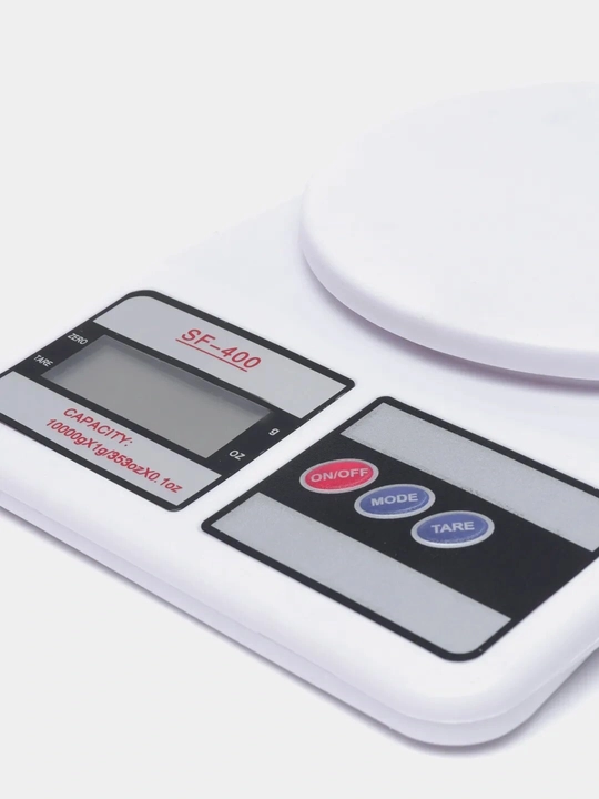 Elektron oshxona mini tarozilari, 10 kg gacha, batareyalar bilan ishlaydi
