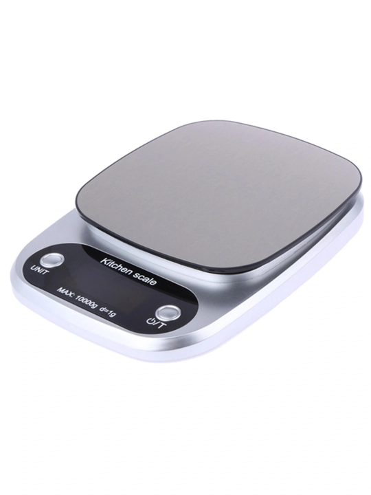 Elektron oshxona mini tarozilari, 10 kg gacha, batareyalar bilan ishlaydi