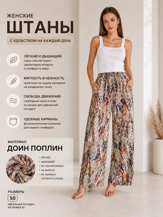 Женские домашние брюки