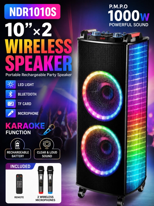 Колонка NDR1010S Bluetooth, мощный звук  - 