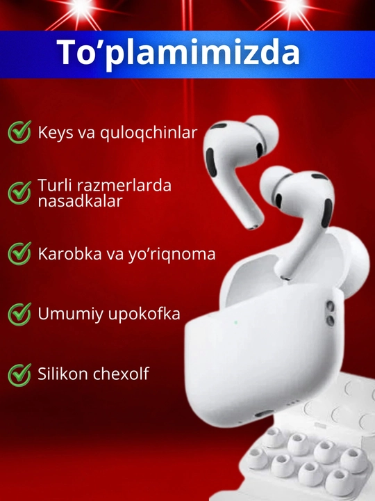 Pods Pro 3 simsiz quloqchinlari, Android va iPhone uchun Bluetooth sensorli quloqchinlar
