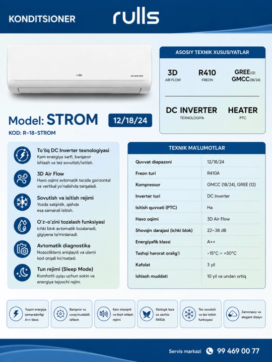 Konditsioner Rulls STROM Inverter 12/18/24