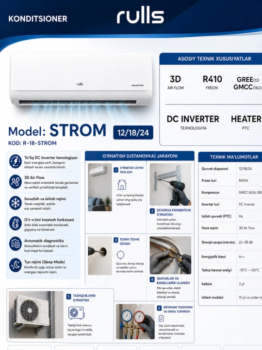 Konditsioner Rulls STROM Inverter 12/18/24