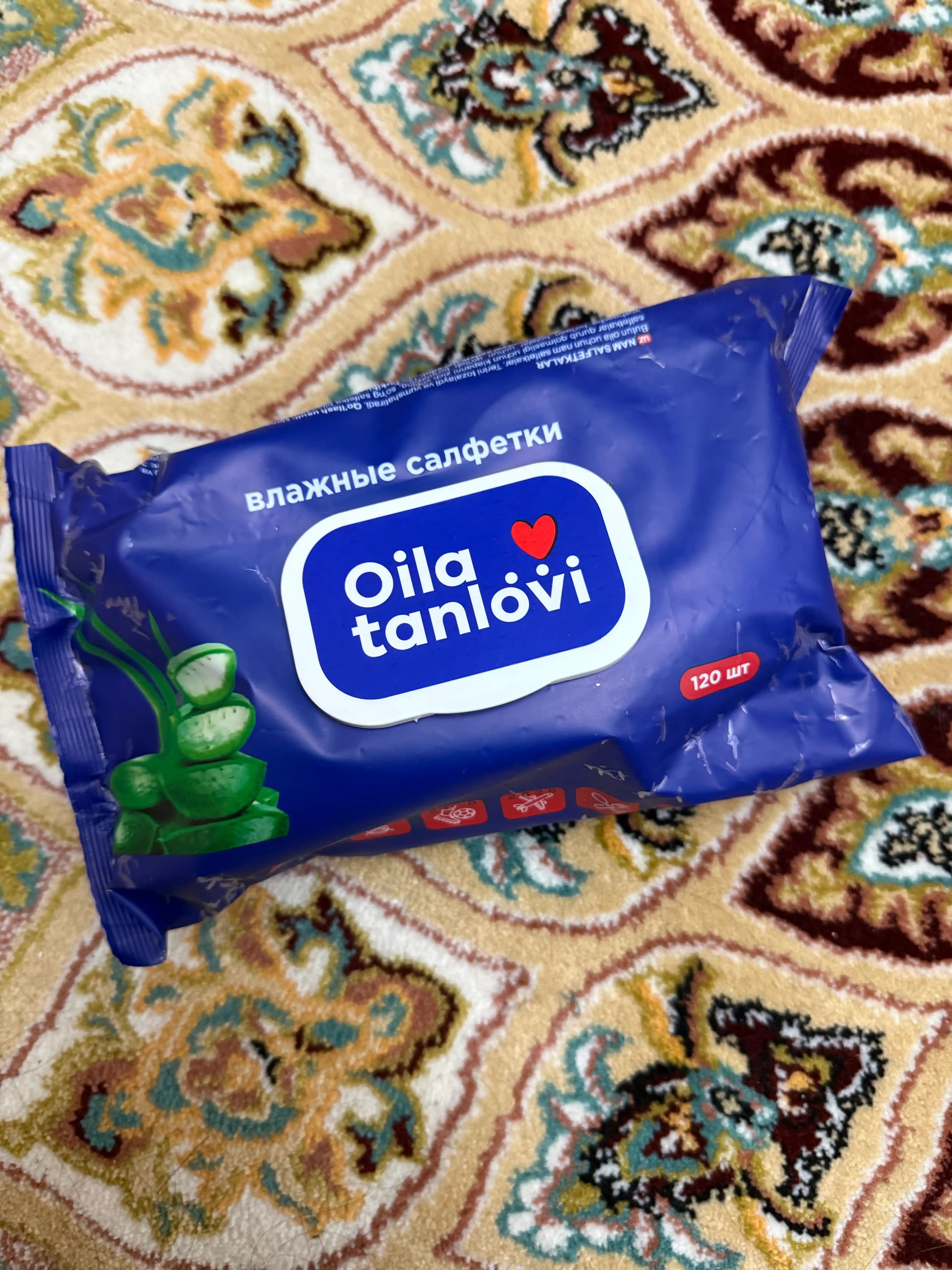 Nam salfetkalar Oila tanlovi Aloe, 120 dona