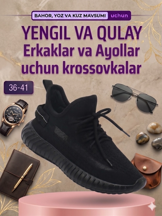 Ezzy, Yezzy erkaklar va ayollar uchun yengil krossovkalar, 36-41