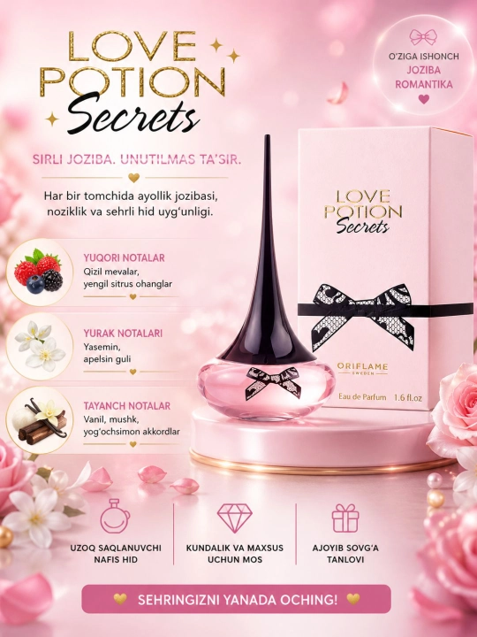 Love Potion Secrets ayollar uchun parfyumlangan suv 50 ml - 