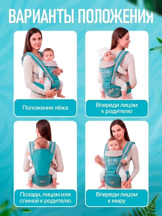 Эргорюкзак-кенгуру для новорожденных и малышей, слинг-переноска 4 в 1