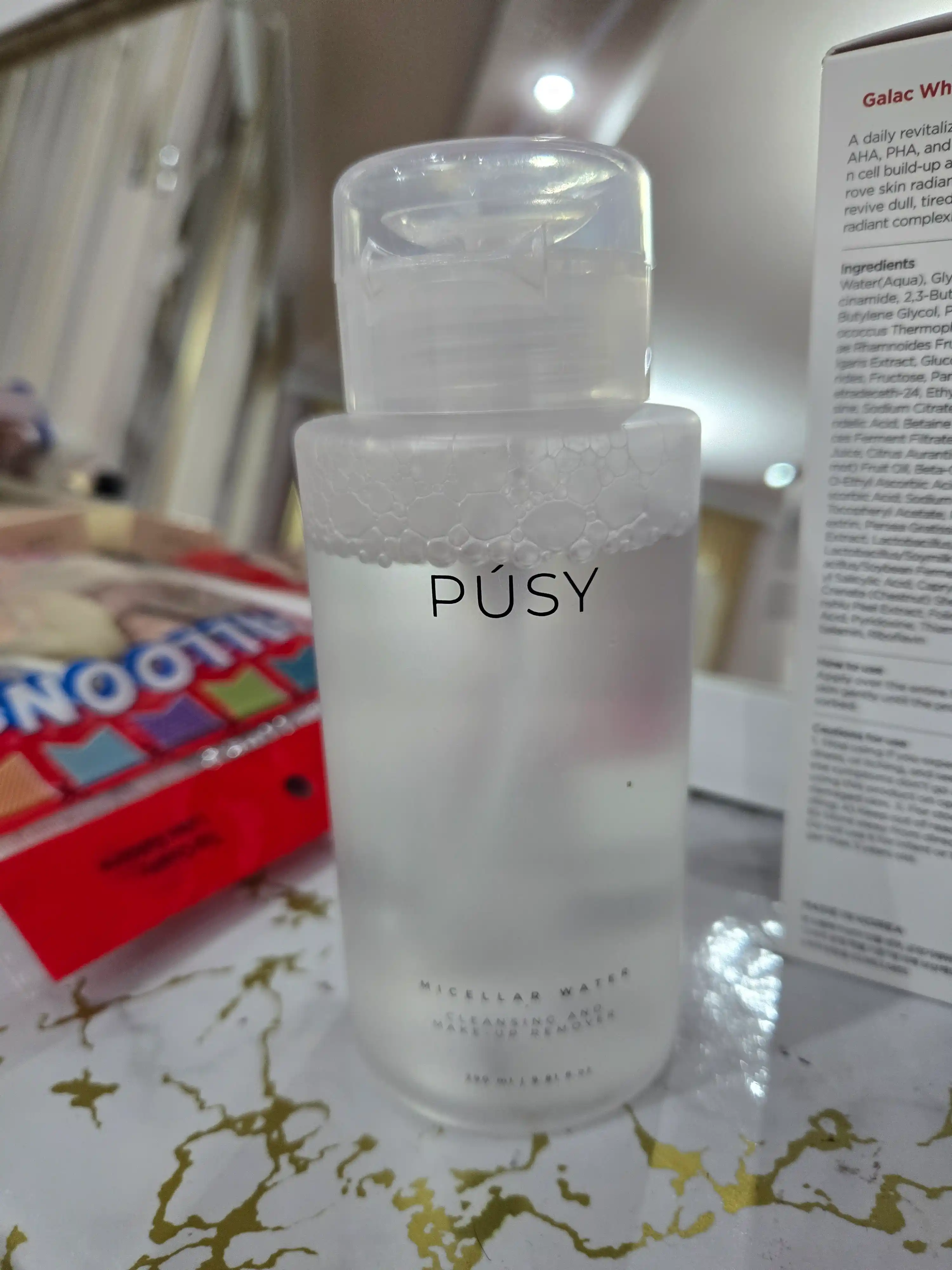Мицеллярная вода для снятия макияжа PUSY, oчищение кожи лица, сияние, пантенол, 290 мл