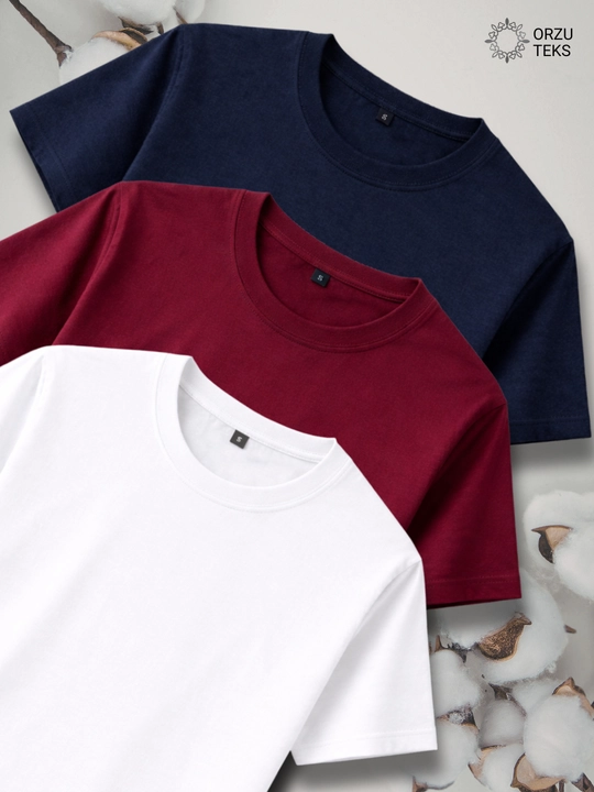 Футболка базовая мужская и женская, однотонная, 100% хлопок, S-4XL, ORZU-TEKS