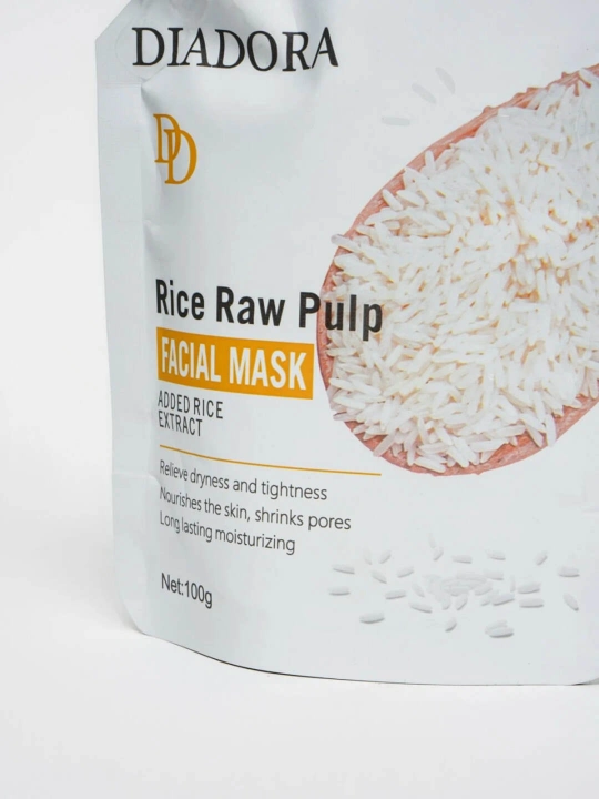 Маска для лица Bioaqua Rice Raw Pulp, 100 г, с рисом, увлажняющая, питательная, сияющая