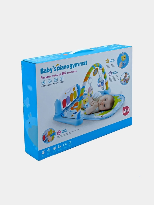 5 in 1 pianino bilan rivojlantiruvchi gilamcha Baby's Piano Gym Mat (Ko'k/Pushti)