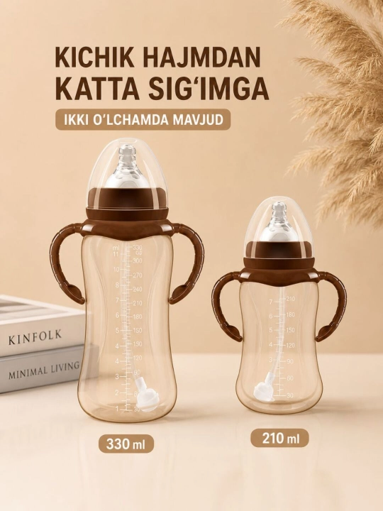 Chaqaloqlar uchun qulay va xavfsiz oziqlantirish butilkasi