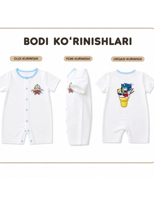 Chaqaloqlar uchun kiyimlar bodi va kombinezonlar