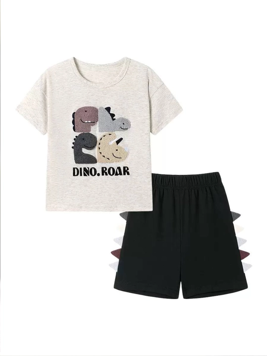Детский костюм «Dino Roar»,Комплект футболка и шорты для мальчиков, одежда для мальчиков