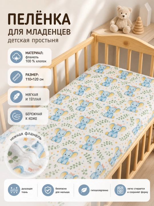 Пелёнки для новорождённых, детские пеленки, детский плед, фланель, хлопок, 110 × 120 см