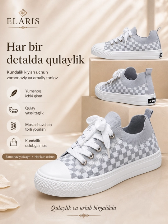 Ayollar kedisi yozgi tekstil, yengil nafas oladigan, bog‘ichli, 36–41, ELARIS