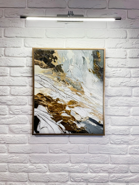 Oltin ramkadagi premium interyer rasmi, qo‘lda ishlangan, 50x60 "Oltin tuzilma"