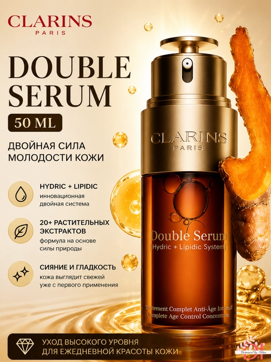Антивозрастная сыворотка Clarins Double Serum – гладкость и упругость кожи - 