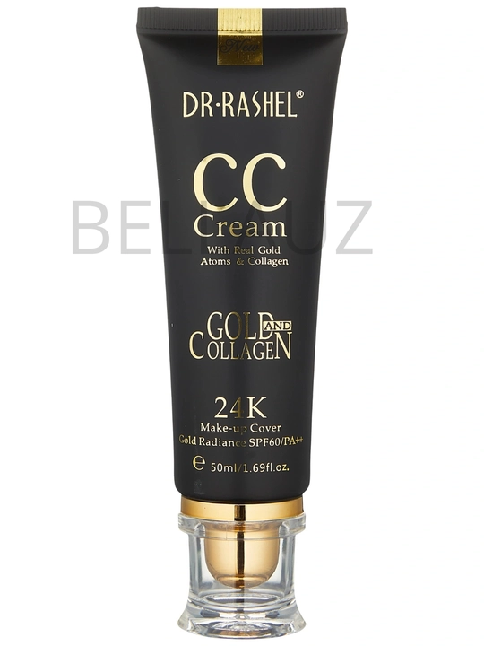 24K Gold kollagenli yuz uchun CC krem Dr. Rashel 24K Gold Collagen CC Cream SPF60, 50 ml - 