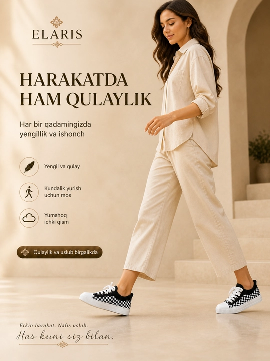 Ayollar kedisi yozgi tekstil, yengil nafas oladigan, bog‘ichli, 36–41, ELARIS