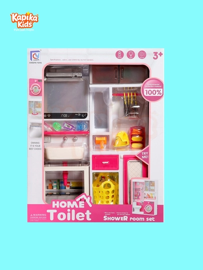 Игровой набор для детей ванная комната Home Toilet Shower Room Set 3+ — KAPIKA-HOME-АЛЫЙ